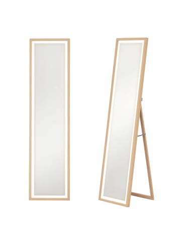 HOMCOM Ganzkörperspiegel-40L x 5B x 160H cm-Eiche