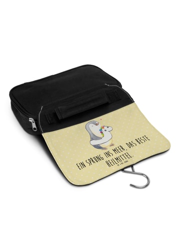 Mr. & Mrs. Panda Kosmetiktasche Sommermeerheilkraft mit Spruch in Gelb Pastell