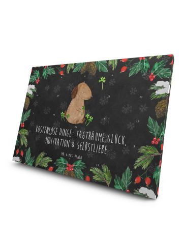 Mr. & Mrs. Panda Tee Adventskalender Hund Kleeblatt mit Spruch in Kreidetafel