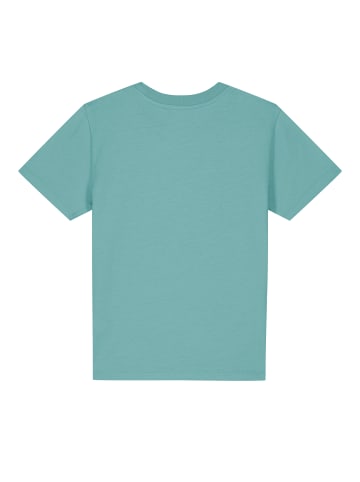 wat? Apparel T-Shirt Fahrrad in Teal Monstera