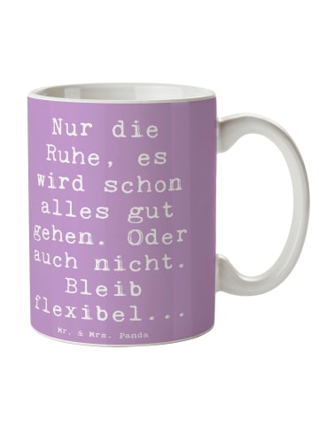 Mr. & Mrs. Panda Kaffeebecher Spruch Gelassenheit in Krisen mit ... in Lavendeltraum