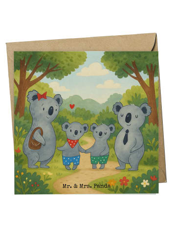 Mr. & Mrs. Panda Grußkarte Koala Familie zwei Design ohne Spruch in Weiß