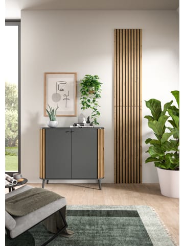 xonox.home Akustikpaneel 2er Set  (B/H/T: 40x120x2 cm) in anthrazit und Eiche Nachbildung