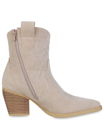 VAN HILL Cowboy Boots Ava in Beige Velours