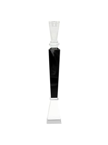Greengate Kerzenhalter Kristallglas schwarz eckig 39 cm
