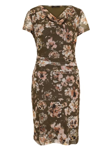 Zero  Meshkleid mit Wasserfallausschnitt in KhakiCream