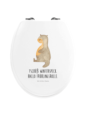 Mr. & Mrs. Panda Klodeckel Otter Bauch mit Spruch in Weiß