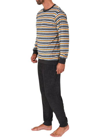 NORMANN langarm Frottee Schlafanzug Pyjama Bündchen - 82264 in orange