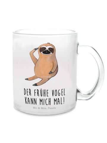 Mr. & Mrs. Panda Glas Faultier Vogel mit Spruch in Transparent