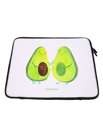 Mr. & Mrs. Panda Notebook Tasche Avocado Pärchen ohne Spruch in Weiß