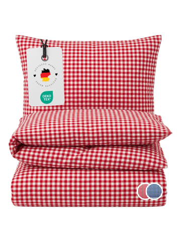 Carpe Sonno Seersucker Bettwäsche in Rot Weiß