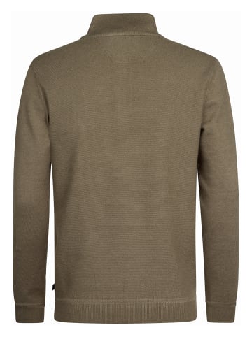 Petrol Industries Pull Zippé Demi-Zip en Maille Helena in Grün
