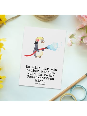 Mr. & Mrs. Panda Wanddeko Feuerwehrfrau Herz mit Spruch in Weiß