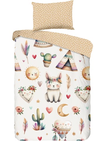 Good Morning Renforcé Kinder-Wendebettwäsche in hellbraun