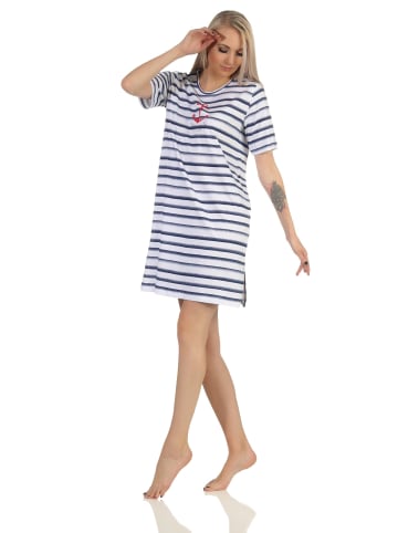 NORMANN maritimim Kurzarm Nachthemd Anker - 62478 in marine