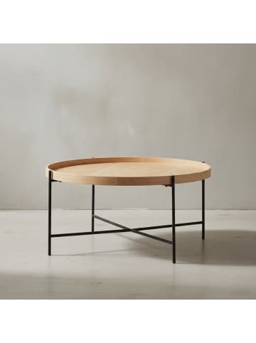 KADIMA DESIGN Couchtisch 78x78x40 cm Sofatisch Holz / Metall Wohnzimmertisch Eiche,