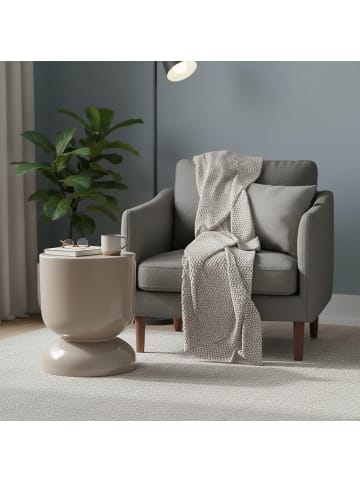 relaxdays Beistelltisch in Beige - (H)46 x (Ø)36 cm