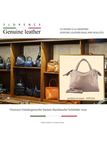 Florence Leder Umhängetasche Florence Tasche rosa ca. 35cm