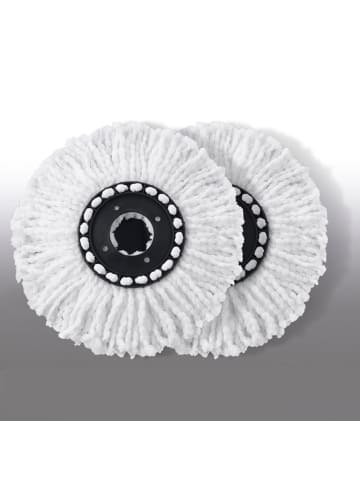 Clean Maxx Ersatz-Moppaufsatz rund 2er-Set Power-Wischmopp Blau