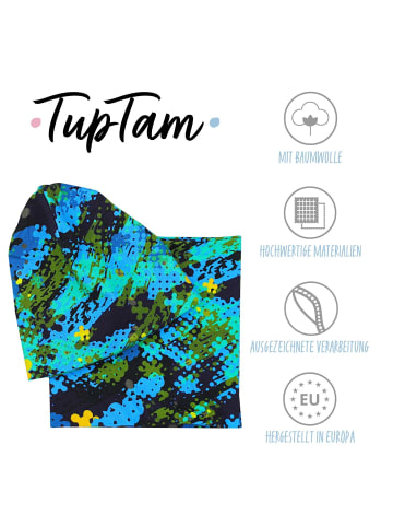 TupTam Unisex Set Kinder Beanie Mütze Schlauchschal in grün/blau