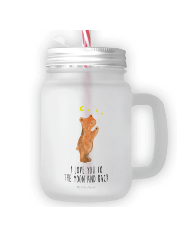 Mr. & Mrs. Panda Glas Verliebter Bär mit Spruch in Transparent