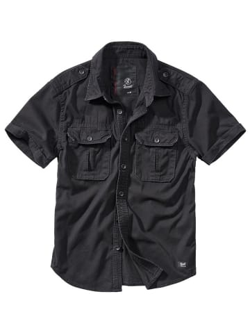 Brandit Hemd "Vintage Shirt Short Sleeve" in Schwarz