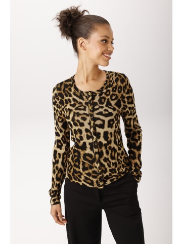 Aniston CASUAL Strickjacke in beige-schwarz-hellbraun