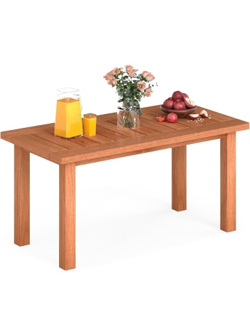 COSTWAY Gartentisch Holz 90 x 45,5 x 43,5 cm in Braun