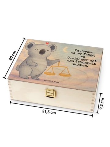 Mr. & Mrs. Panda Teebox Waage Astrologie Design mit Spruch in Weiß