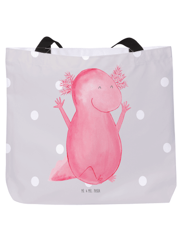 Mr. & Mrs. Panda Shopper Axolotl Hurra ohne Spruch in Grau Pastell