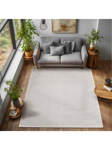 KADIMA DESIGN Teppich Kurzflor Flachgewebe Uni-Design Polypropylen Wohnzimmer in Creme