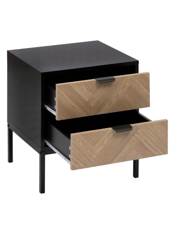 5five Simply Smart Nachttisch CHEVRONS in Schwarz, 50 x 40 x 45 cm