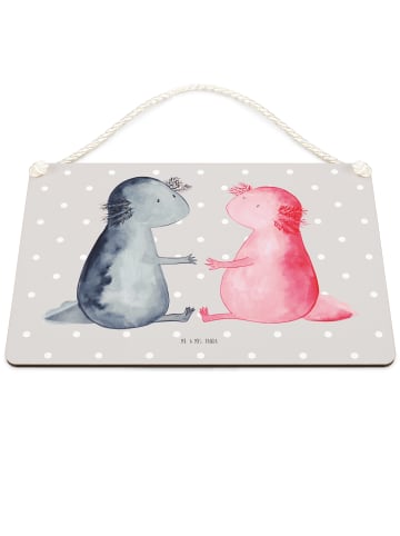 Mr. & Mrs. Panda Schild Axolotl Liebe ohne Spruch in Grau Pastell