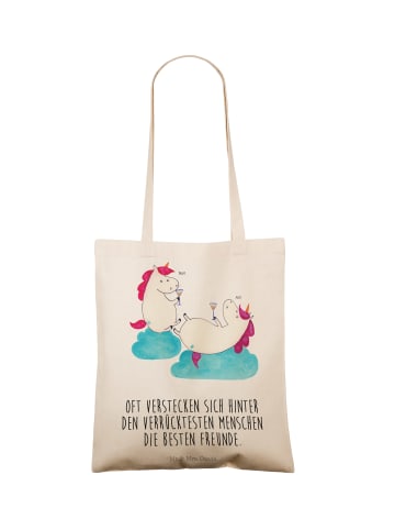 Mr. & Mrs. Panda Tragetasche Einhorn Sekt mit Spruch in Creme