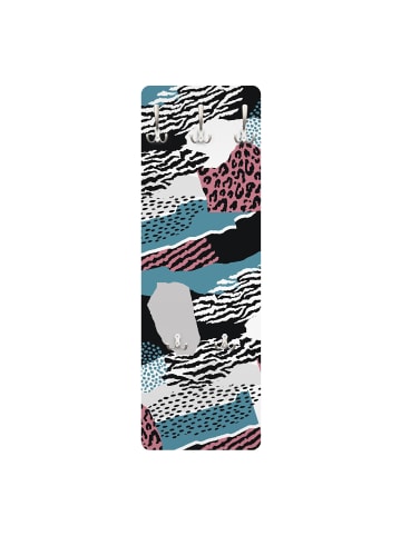 WALLART Garderobe - Animalprint Zebra Tiger Leopard Asien in Grau