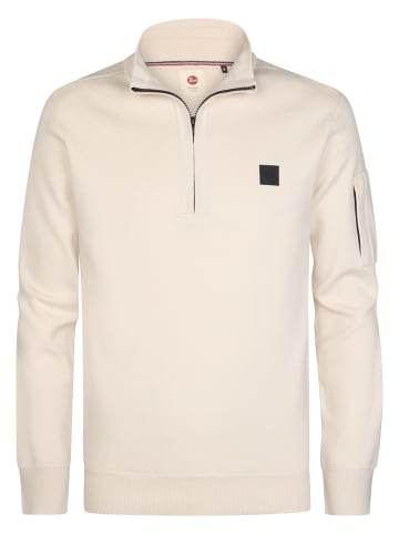Petrol Industries Utility-Strickpullover mit kurzem Reißverschluss stonefield in Weiß