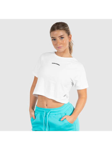 SMILODOX Crop T-Shirt Nalani in Weiß