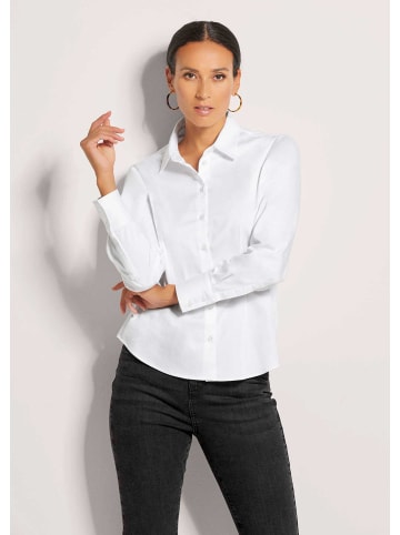 MADELEINE Hemdbluse mit Manschettenärmeln in weiß