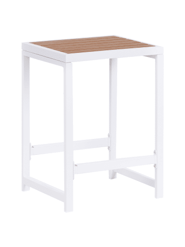 Beliani Barhocker AVETRANA in Weiß/Braun - (W) 40 x (H) 61 x (L) 38 cm