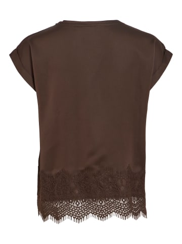 Vila Oberteil mit kurzen Ärmeln in Coffee Bean