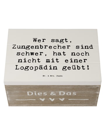 Mr. & Mrs. Panda Aufbewahrungsbox Spruch Training mit Logopädin ... in Weiß