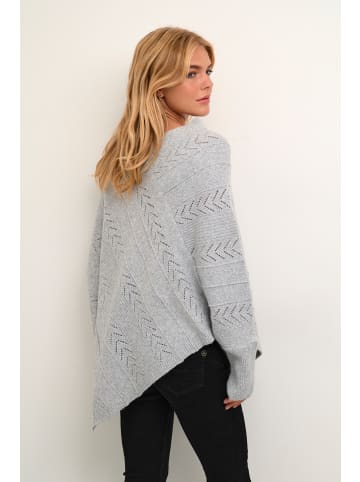 Cream Poncho CRHoliday Loose fit in Light Grey Melange