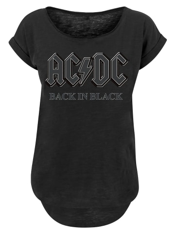 F4NT4STIC Long Cut T-Shirt PLUS SIZE ACDC Back in Black in schwarz