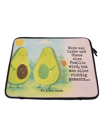 Mr. & Mrs. Panda Notebook Tasche Avocado Pärchen Design mit Spruch in Weiß