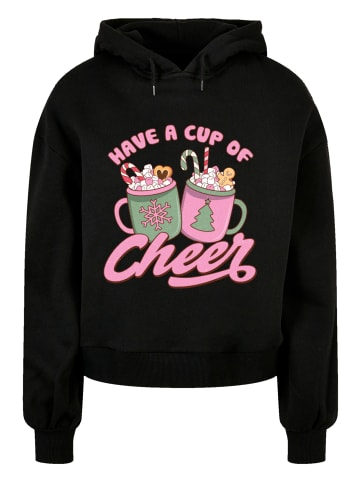 F4NT4STIC Oversized Hoody Have a Cup of Cheer Weihnachten Holiday in schwarz