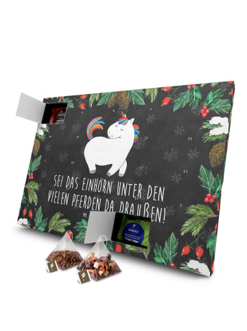 Mr. & Mrs. Panda Advents-Teekalender Einhorn Stolzieren mit Spruch in Kreidetafel