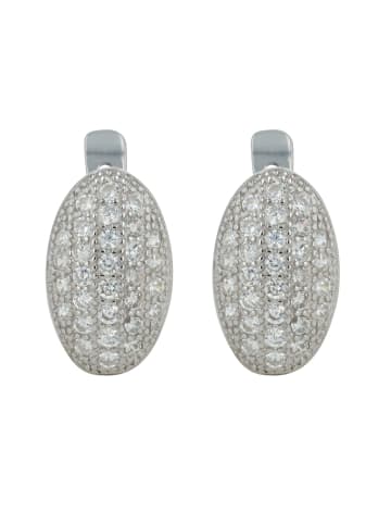 Adeliás Damen Ohrringe – Klappcreole aus 925 Silber in silber