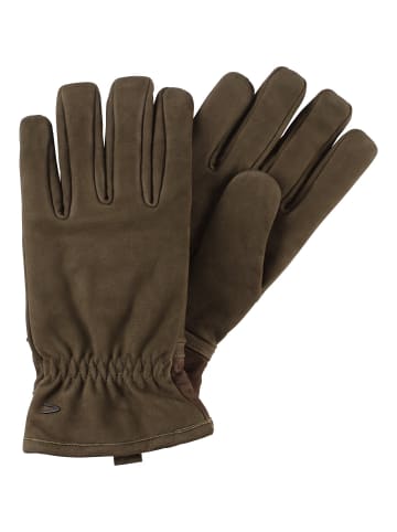 Camel Active Handschuhe aus hochwertigem Leder in Dunkel khaki