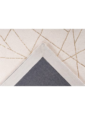 Kayoom Hochflor Teppich Bijou 125 in creme - gold - rechteckig