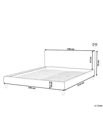 Beliani Bettrahmenbezug FITOU in Schwarz - (W) 190 x (H) 75 x (L) 214 cm